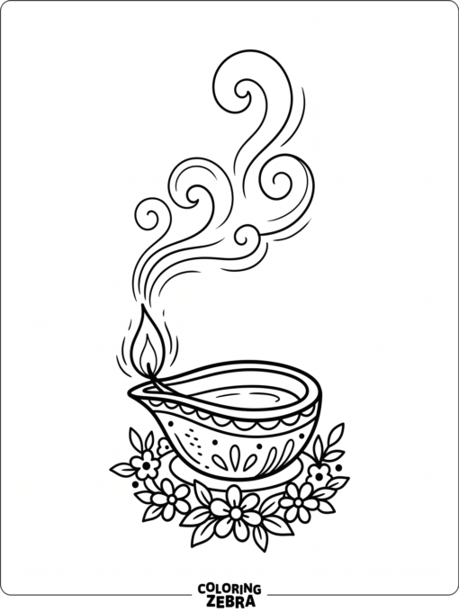 diya lamp with a flower base