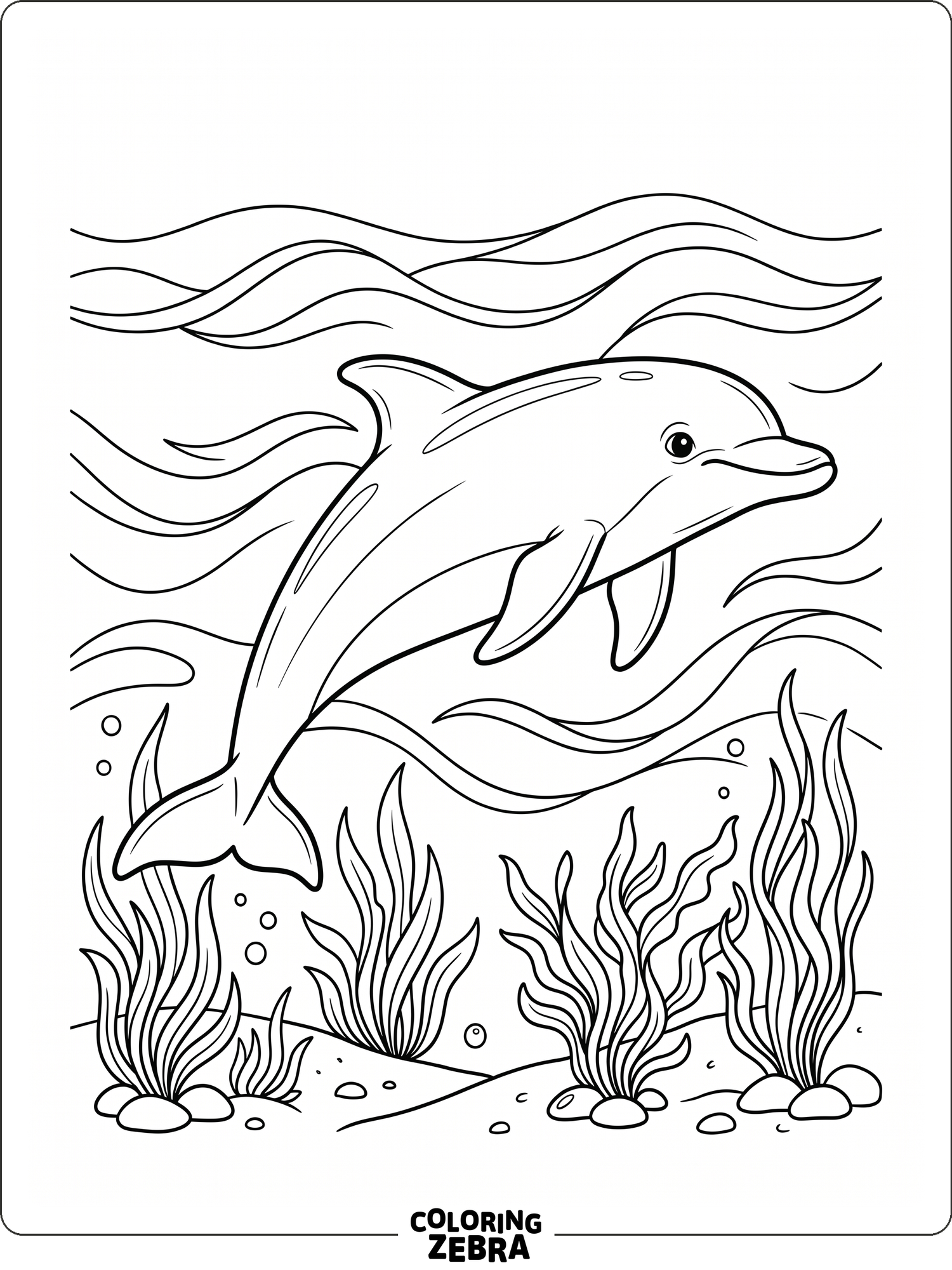 A dolphin gliding through soft ocean waves