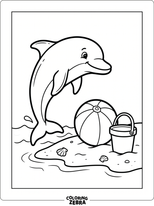 A friendly dolphin with a beach ball