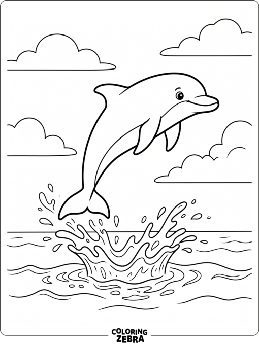 A dolphin jumping out of the water