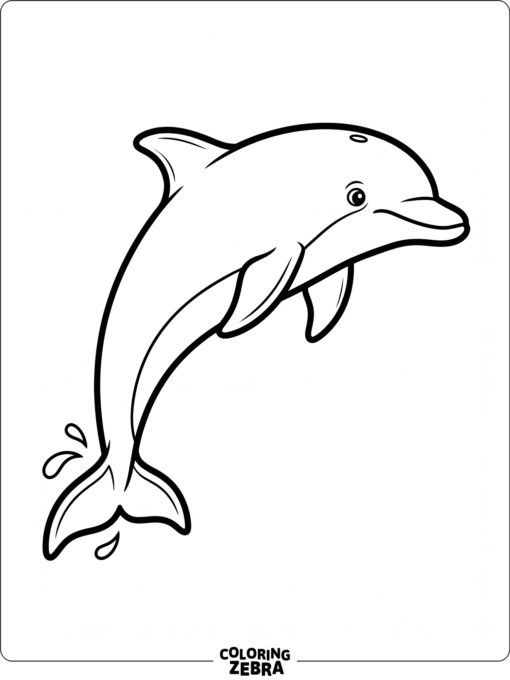A bold dolphin outline with no background