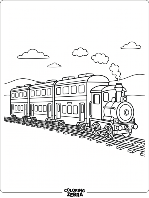 A double decker train with two rows of windows