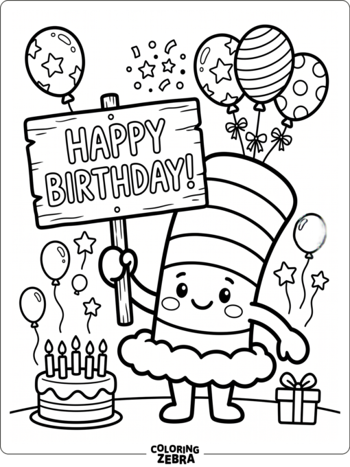 A playful Dr. Seuss style striped party hat