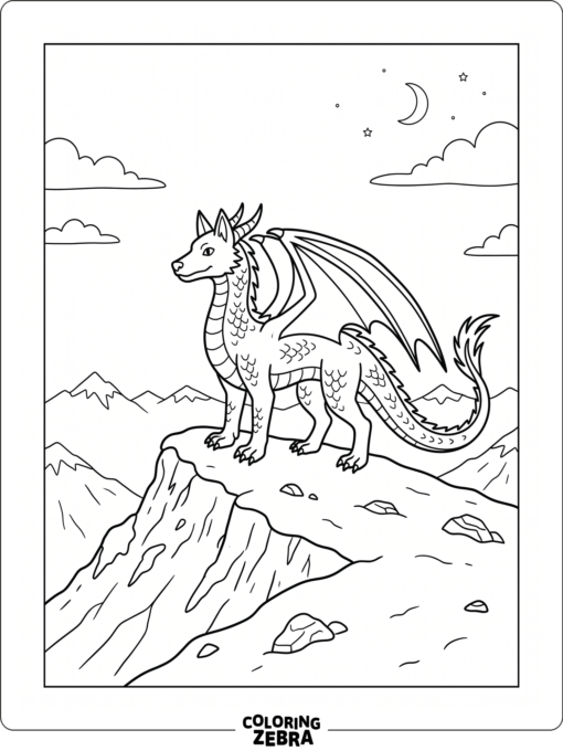 A dragon with wolf ears on a snowy ridge