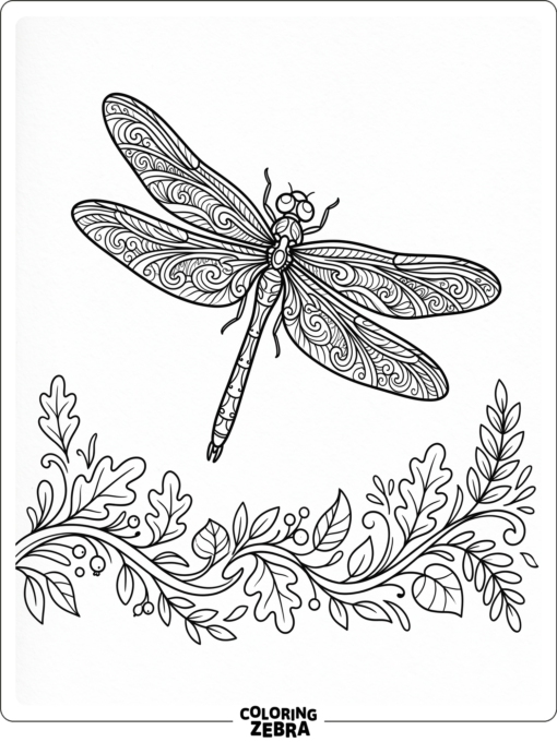 A decorative dragonfly with patterned wings