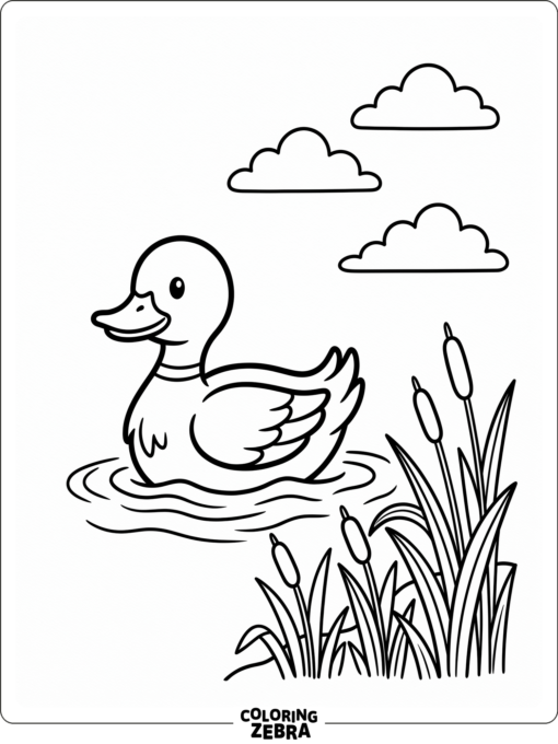 A duck on a simple printable page