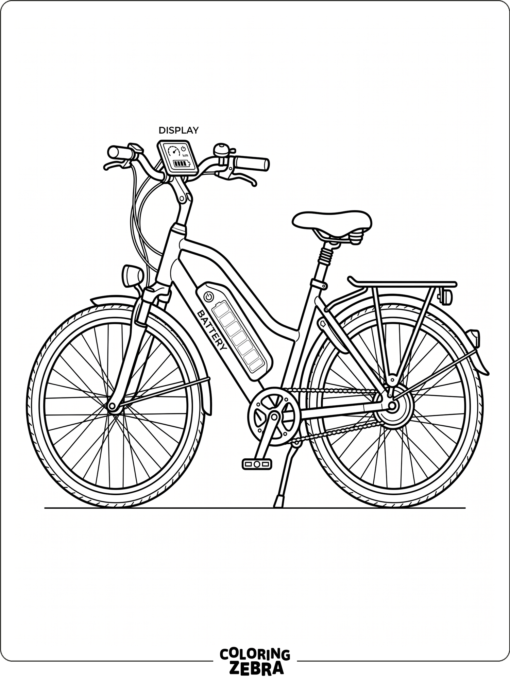 An electric bicycle with a battery pack and display