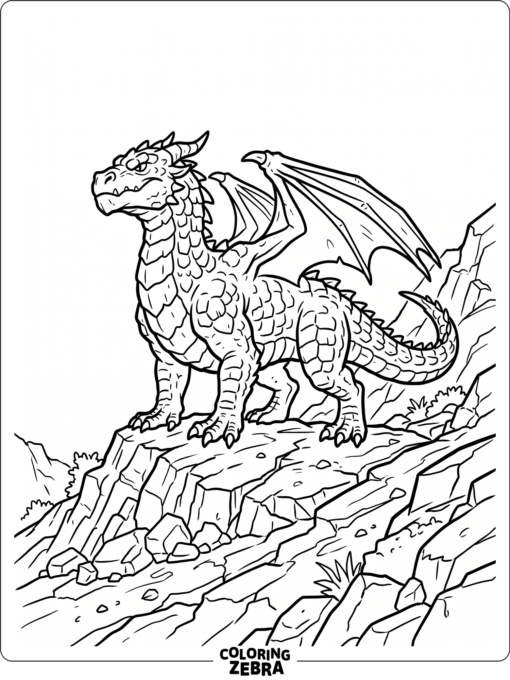 A rocky earth dragon on a hillside