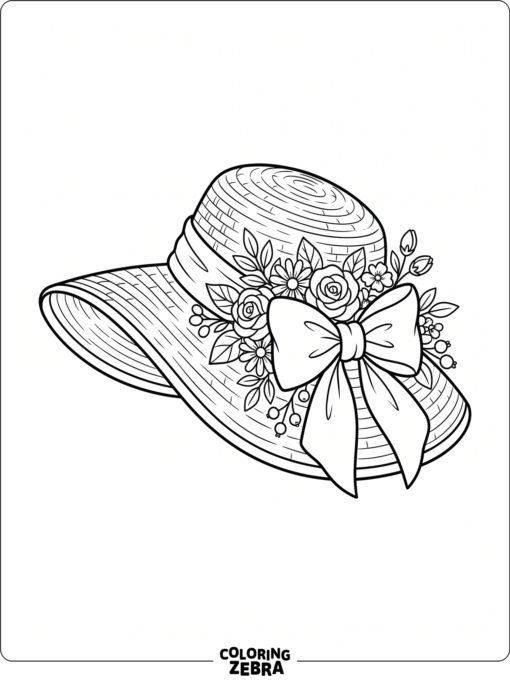 An Easter bonnet decorated with flowers and ribbon