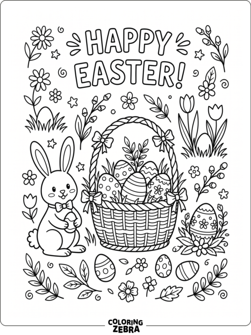 Easter objects arranged for a simple activity page