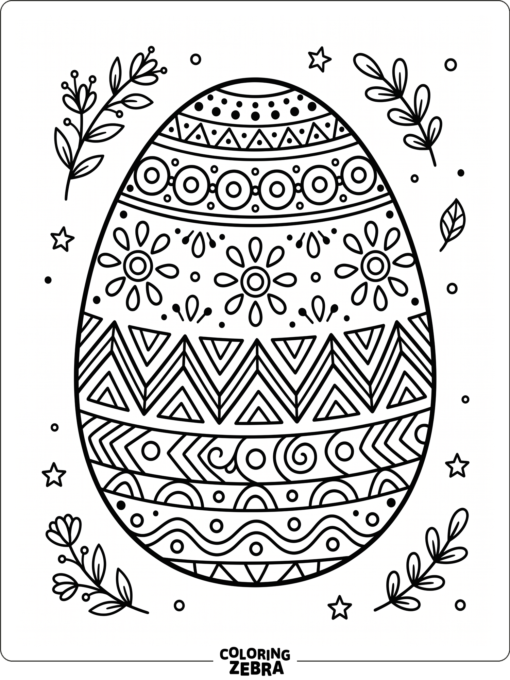 A dotted Easter egg with simple shapes