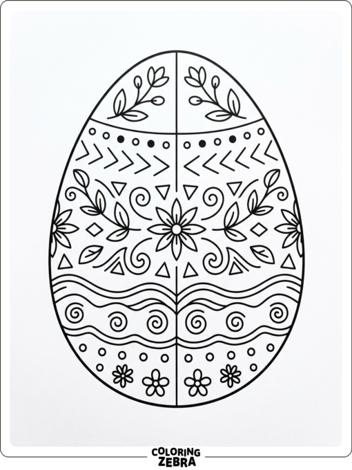 A mirrored Easter egg design for symmetry practice