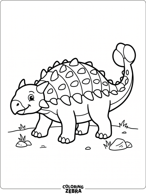 An easy ankylosaurus with a rounded body and minimal details