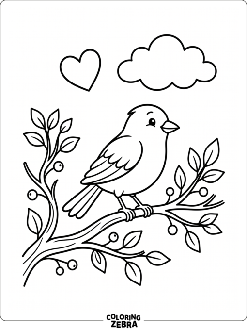 A simple bird perched on a branch