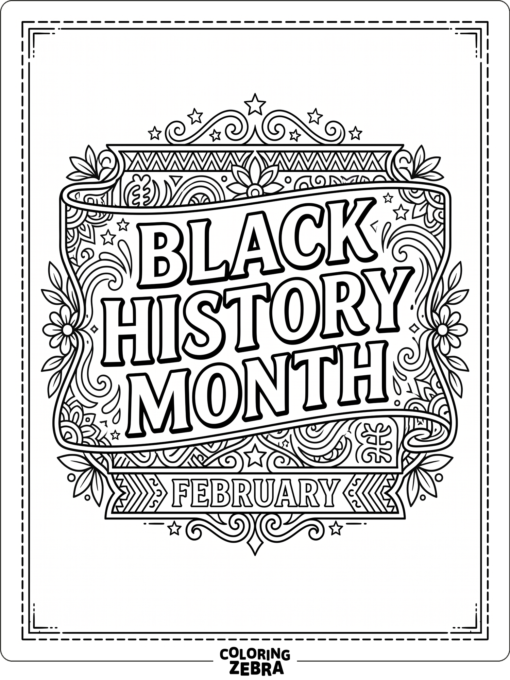 Large banner with Black History Month letters