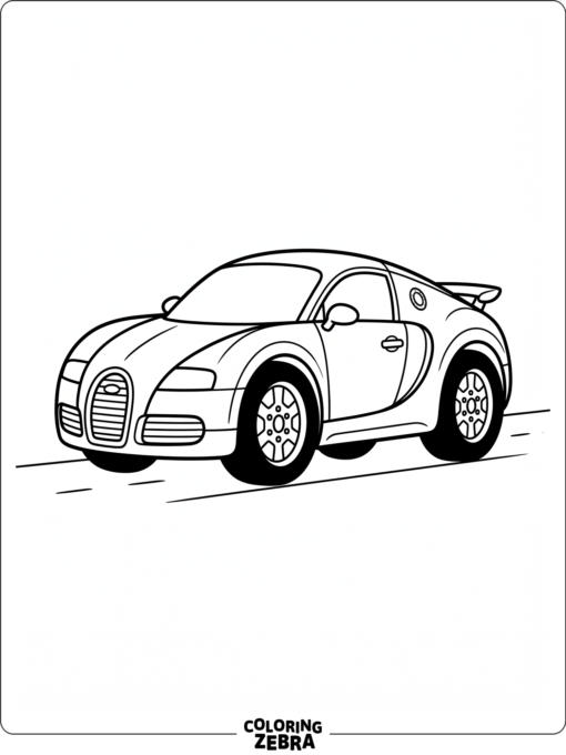 A simple Bugatti with big wheels and clean shapes