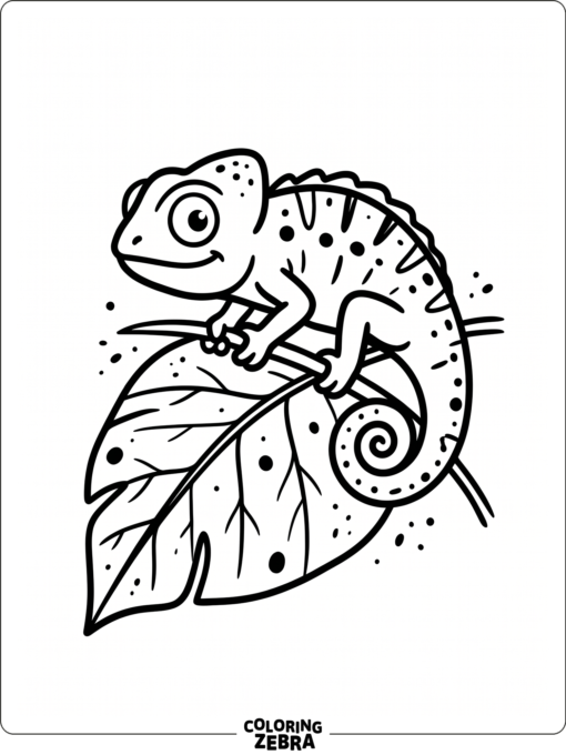 A simple chameleon on a leaf