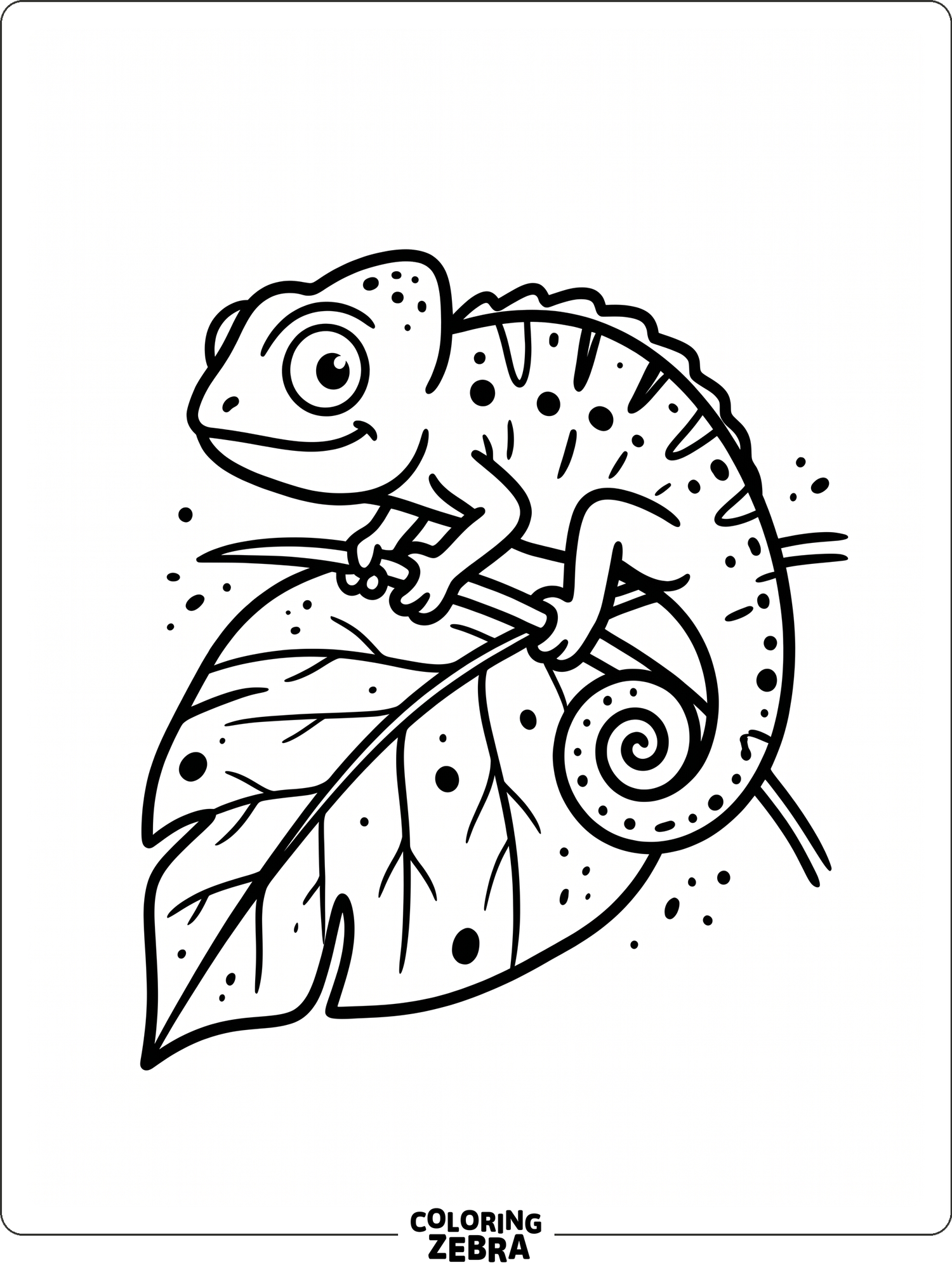 A simple chameleon on a leaf