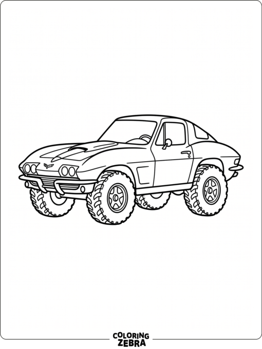 A simple Corvette with bold body lines and big tires