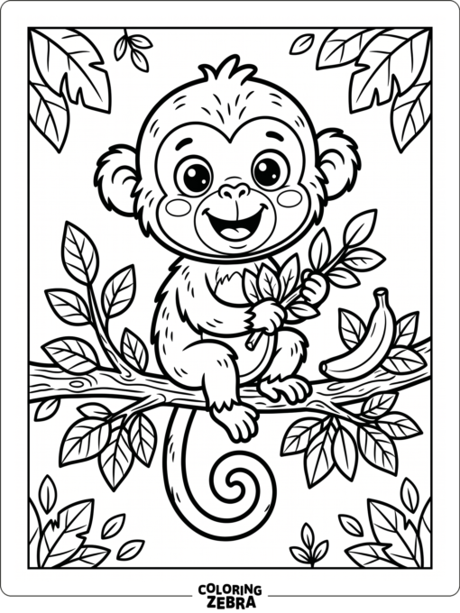 A cute monkey with round eyes and a smile