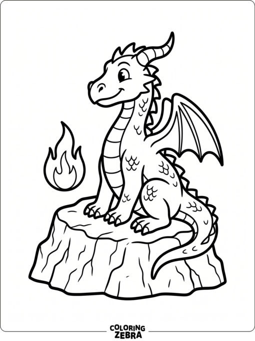 A simple dragon sitting on a rock