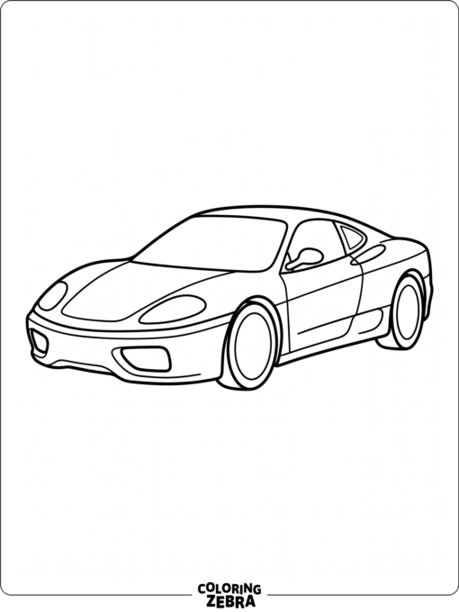A basic Ferrari sports car with simple shapes