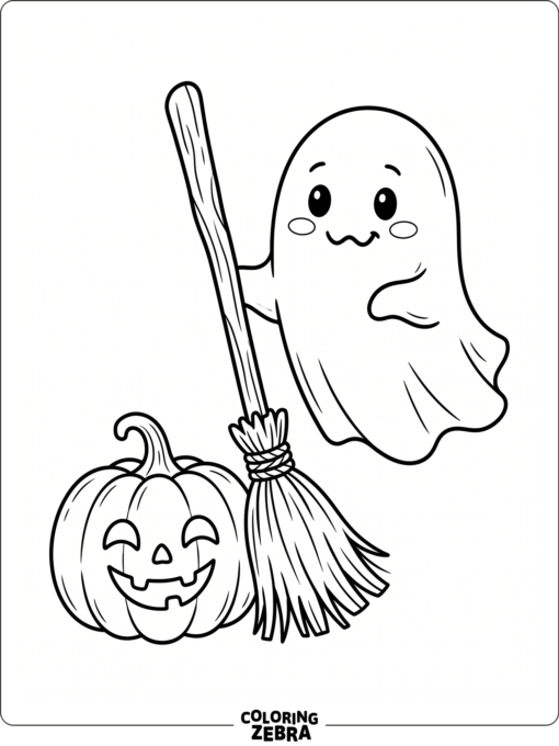 Simple Halloween objects with bold outlines