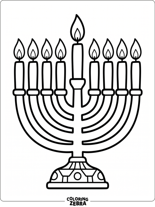 A large menorah with bold lines and a plain background