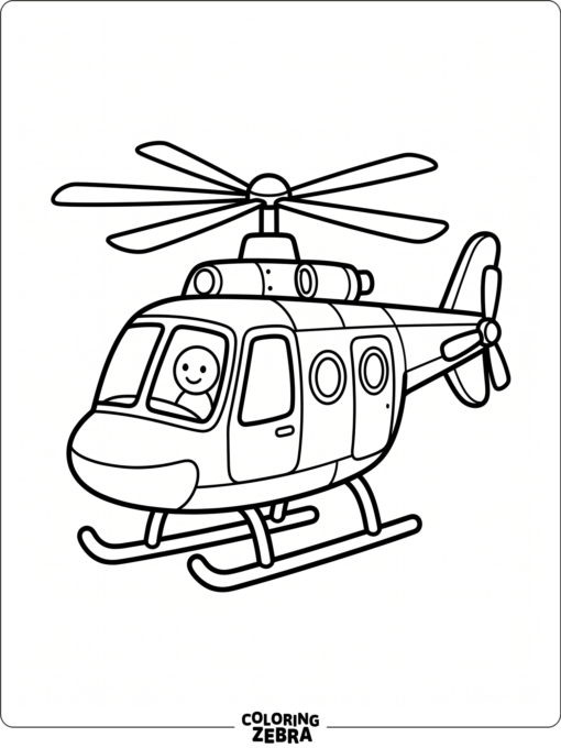 Easy helicopter with large windows and skids