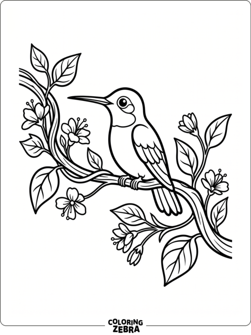 A simple hummingbird perched on a vine