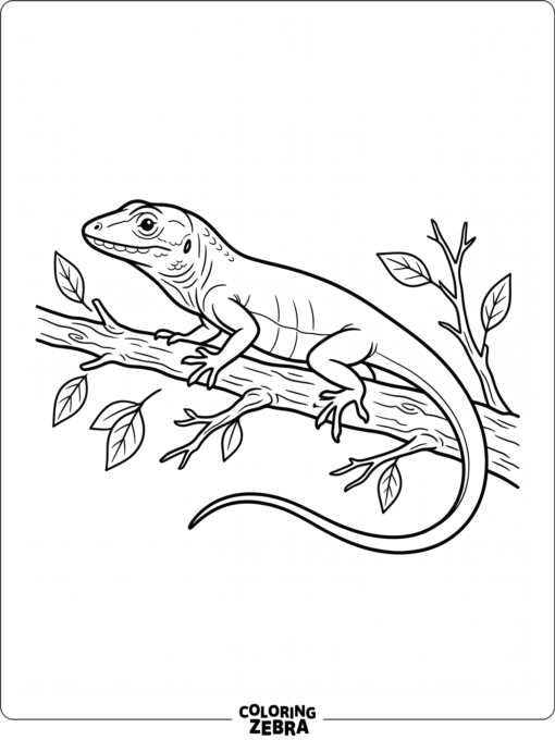 A simple lizard profile on a branch