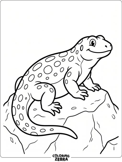 A simple lizard with spots resting on a rock
