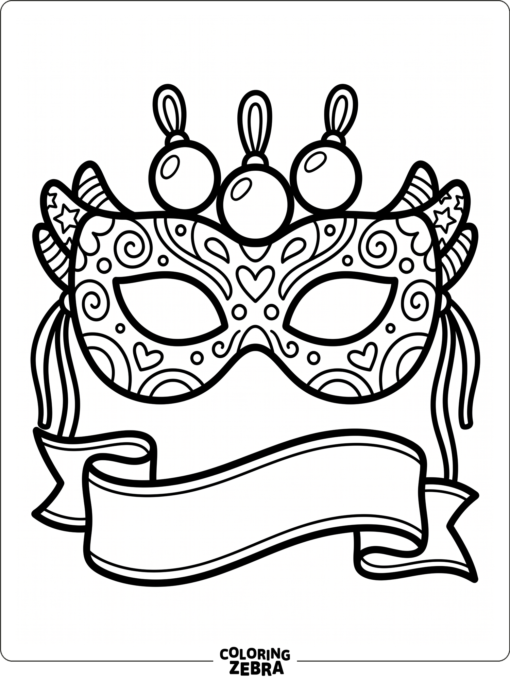 A basic Mardi Gras mask with a few beads