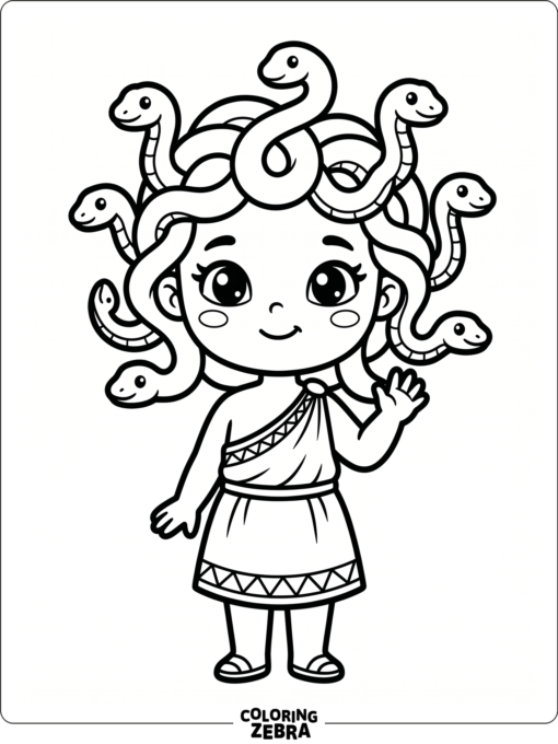 A simple Medusa with big eyes and a few snakes