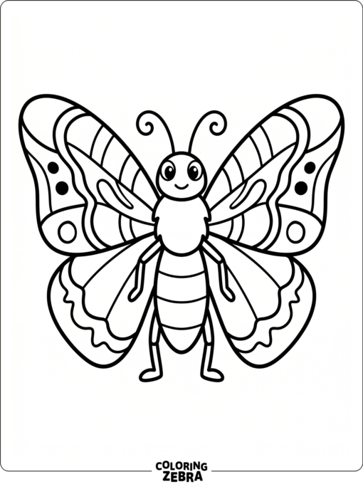 An easy moth with large wings and simple lines