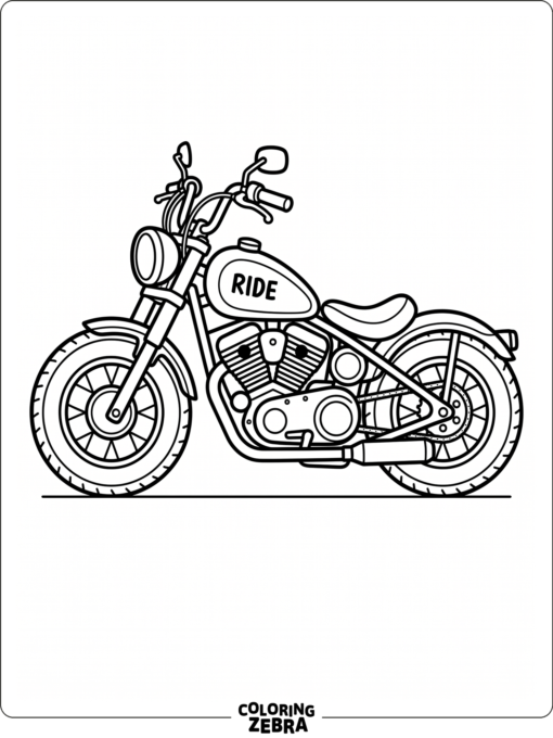 A simple motorcycle with big wheels