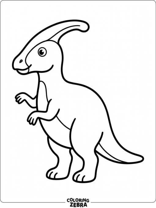 A simple parasaurolophus with bold outlines