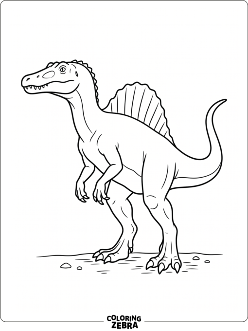 A simple spinosaurus standing on plain ground