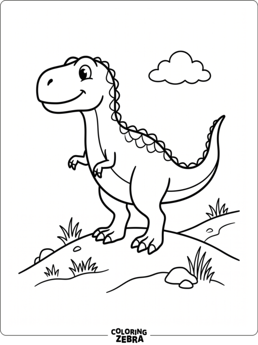 An easy T rex standing on a hill