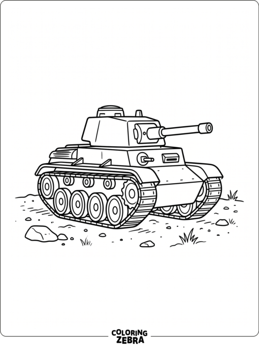 A simple tank outline with bold lines