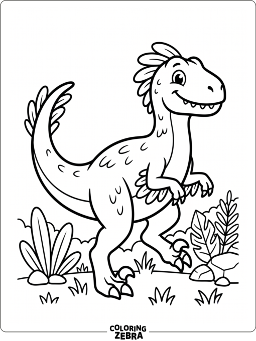 A friendly velociraptor with smooth shapes