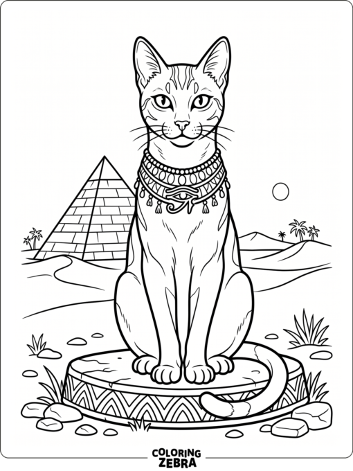 An Egyptian cat sitting upright