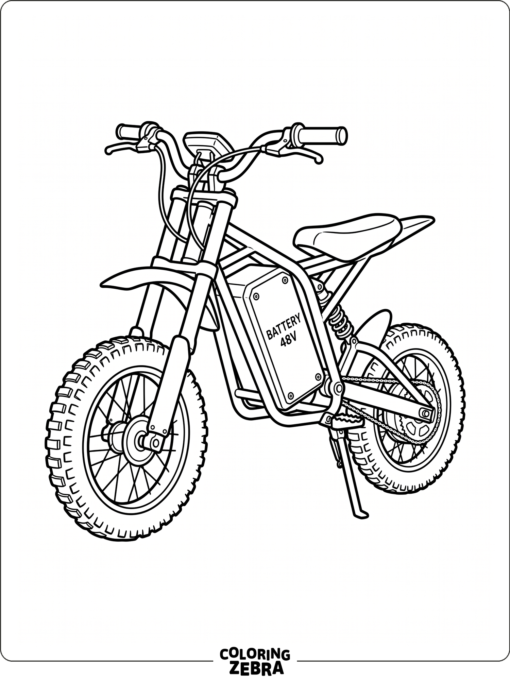 Electric dirt bike with battery pack and clean frame