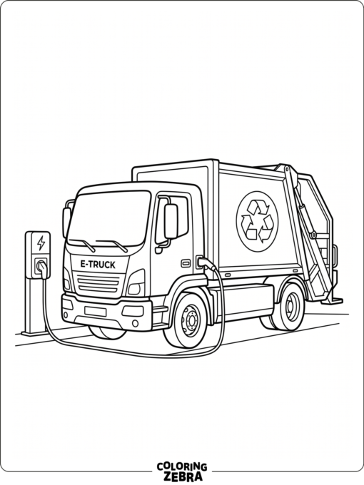 Electric garbage truck with a charging plug