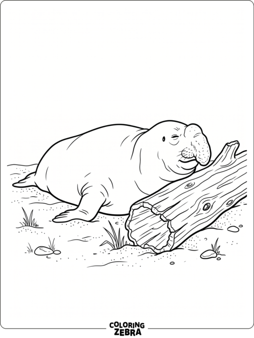 A large elephant seal resting on the beach