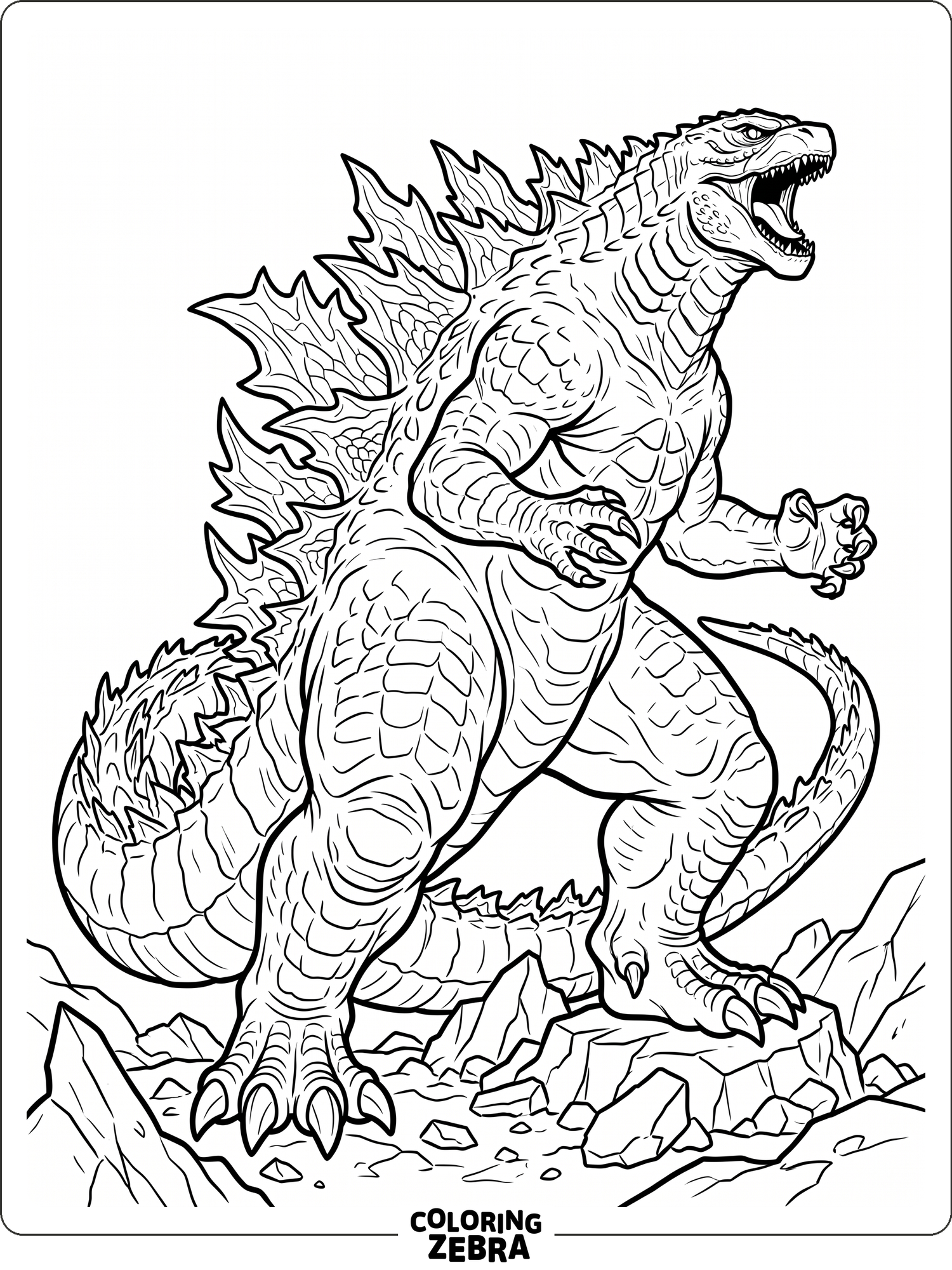 An evolved Godzilla with raised back plates