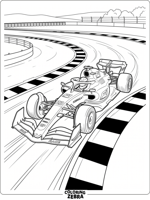 F1 car taking a tight hairpin turn
