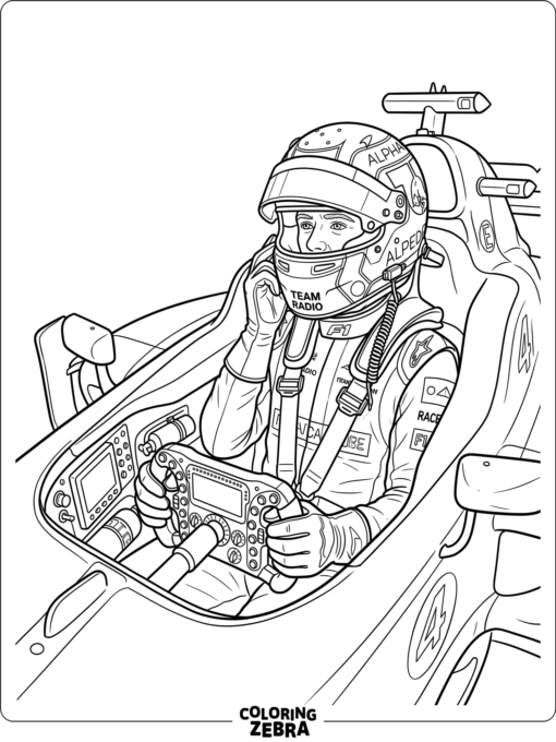 F1 driver using team radio in the car
