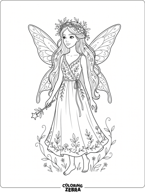 An elegant faerie with a vine crown