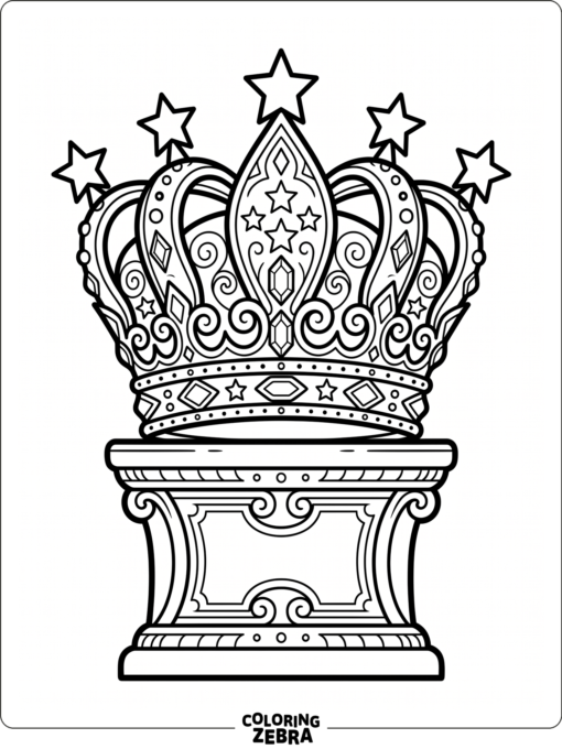 simple crown with stars on a clean pedestal